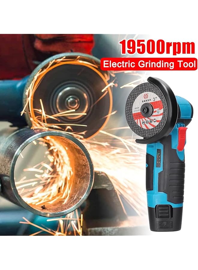WEMART Mini Angle Grinder 19500Rpm Mini Grinders Power Tools Handheld Portable Electric Grinder Machine With 2 Cutting Disc And 2 1500Mah Battery - Image 2
