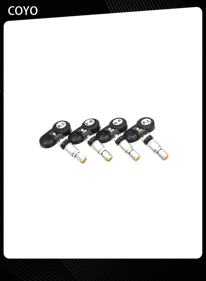 COYO جهاز مراقبة ضغط الإطارات - مجموعة من 4 حساسات TPMS تعمل بالطاقة الشمسية مع شاشة LCD، نظام إنذار تلقائي، تركيب سهل - Image 4