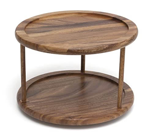 Lipper International Lipper International 1302 Acacia Wood 2Tier 10 Kitchen Turntable 