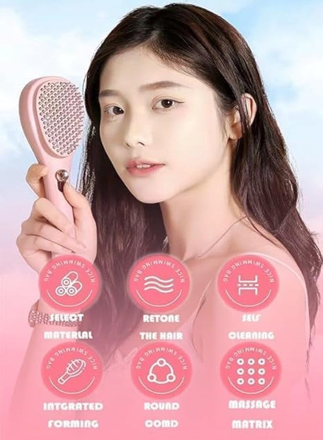 DEVHEART Retractable Hair Brush With Self-Cleaning Bristles, Anti-Static, Telescopic Design for All Hair Types and Wigs, Anti-Static Scalp Massage Comb, Multifunctional Brush For All Hair Types - Image 5