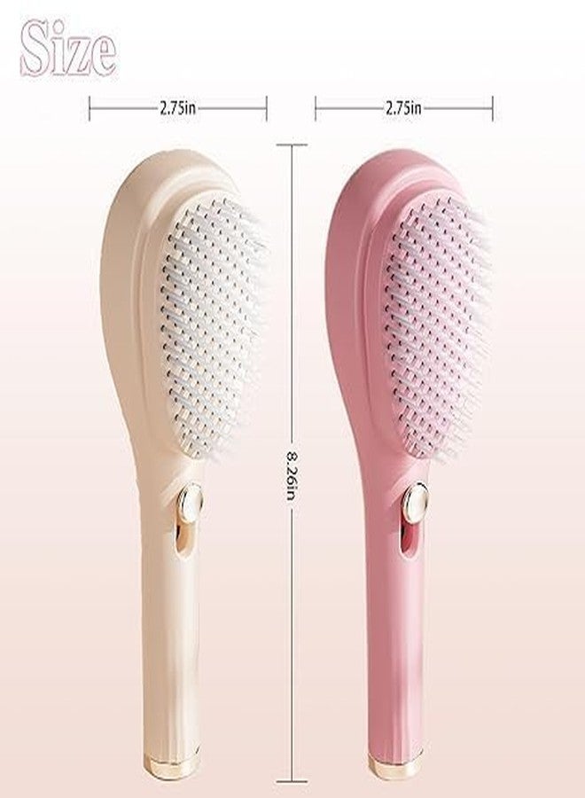 DEVHEART Retractable Hair Brush With Self-Cleaning Bristles, Anti-Static, Telescopic Design for All Hair Types and Wigs, Anti-Static Scalp Massage Comb, Multifunctional Brush For All Hair Types - Image 2