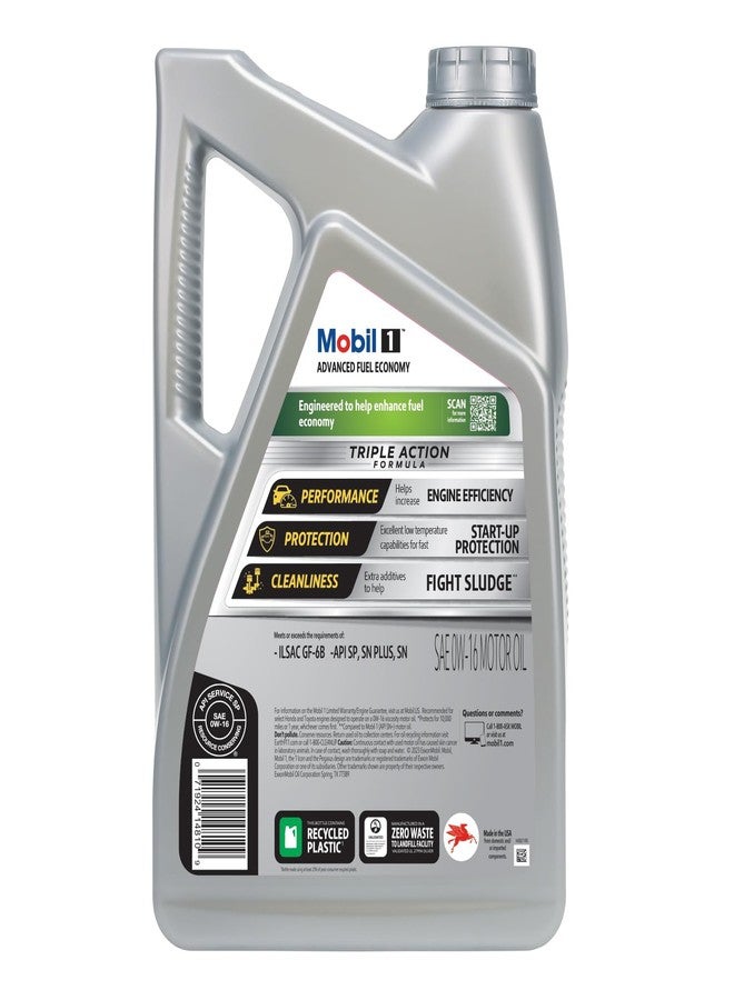 Mobil 1 Advanced Fuel Economy Full Synthetic Motor Oil 0W-16, 5 Quart - Image 3