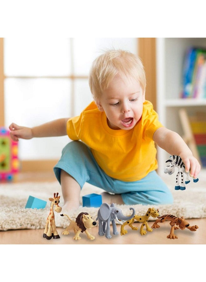 Brand Conquer Full Action Toy Figures | Jungle, Cartoon, Wild Animal Toys | Figure Playing Set for Kids (Big Size, Set of 6) - Image 2