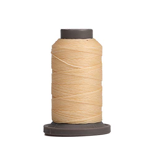 WUTA Round Waxed Thread Special Design for Leather Hand Sewing Leather Thread Wax String Polyester Cord Leather Craft Stitching Bookbind Lvory 045mm 131Yards