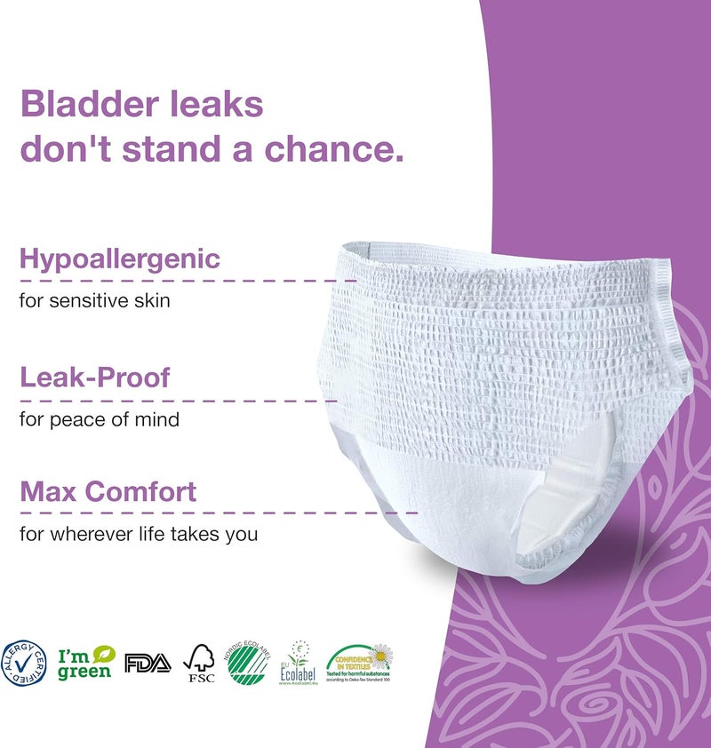 Veeda Natural Adult Incontinence Underwear for Women Postpartum Underwear for Bladder Leakage Protection Disposable Underwear with Maximum Absorbency Large Size 40 Count - Image 3