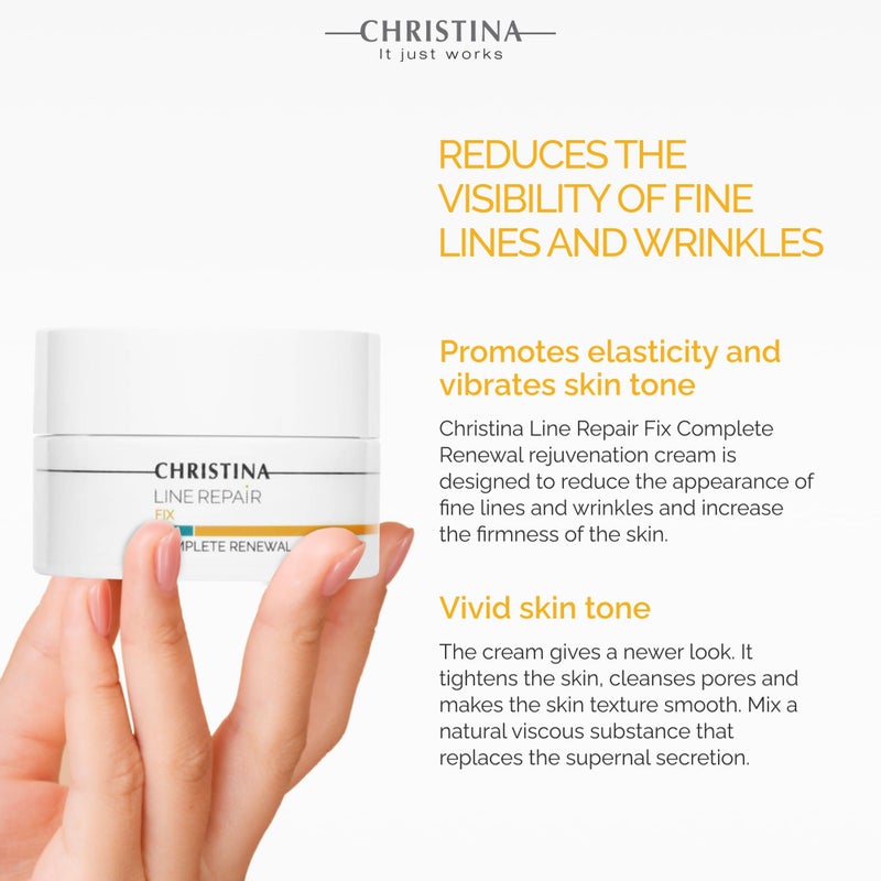 -CHRISTINA- Christina Line Repair Complete Renewal Cream with Glycolic Acid | Anti-Aging AHA Face Repair Cream | Aquaderm Complex for Wrinkle Reduction, Elasticity Boost, and Even Skin Tone 50ml - Image 3