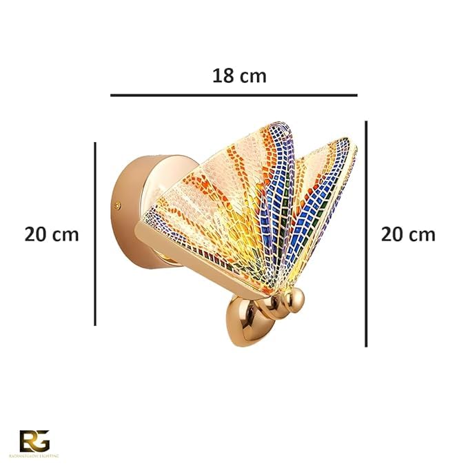 kinis acrylic Rainbow Butterfly LED Wall Light for Living Room, Modern Style LED Wall Lamps for Bedroom, LED Wall Lights for Home Decoration, LED Wall Scone for resturant/Café - Image 3