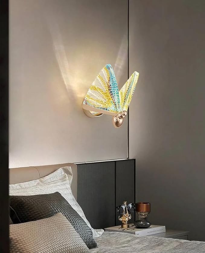 kinis acrylic Rainbow Butterfly LED Wall Light for Living Room, Modern Style LED Wall Lamps for Bedroom, LED Wall Lights for Home Decoration, LED Wall Scone for resturant/Café - Image 2