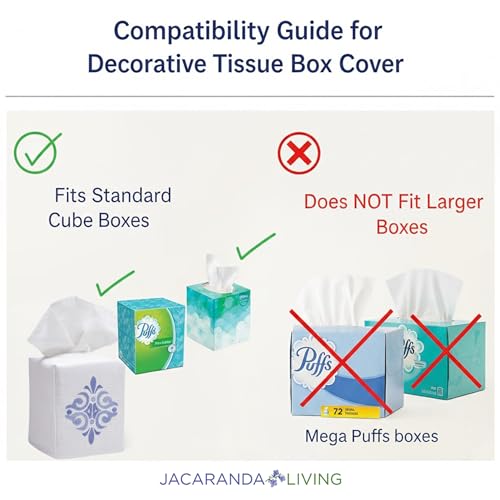 Jacaranda Living Square Tissue Box Cover, Linen/Cotton Fabric Tissue Holder, Decorative Cloth Tissue Cube Cover, Embroidered Bee Designs, Napoleon Bee Wreath (Cream) - Image 5