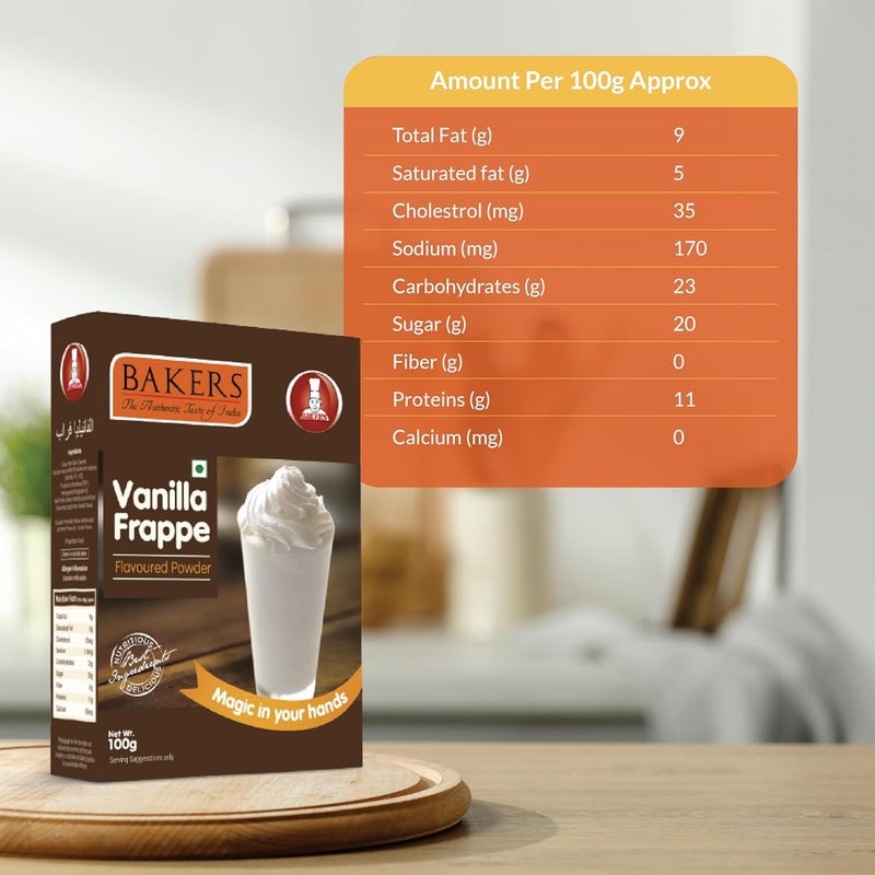 BAKERS Vanilla Frappe Powder | 100% Veg | Classic | No Sugar Needed | Instant Premix | Pack of 4 (100 gm x 4) - Image 5