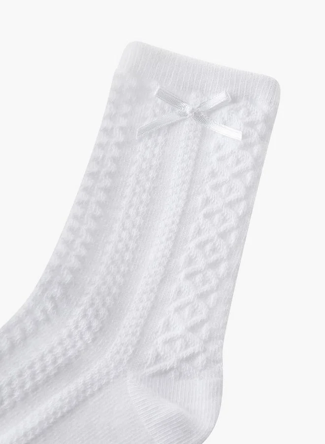 جونيورز Pack Of 5 Girls School Socks With Bow Accent