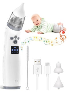 NIBEMINENT Electric Nasal Aspirator, Baby Cleaning with 3 Suction Levels and 2 Silicone Nozzles, Soft Music for Newborns Toddlers  - Image 1