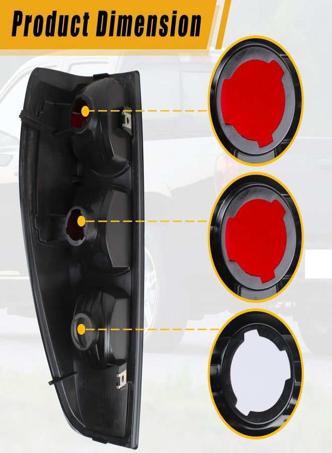 Boine Tail Light Compatible With Chevrolet Chevy Colorado GMC Canyon 2004-2012 Driver and Passenger Side Rear Light Black Smoked Housing Brake Lamps Replaces GM2801164 - Image 3
