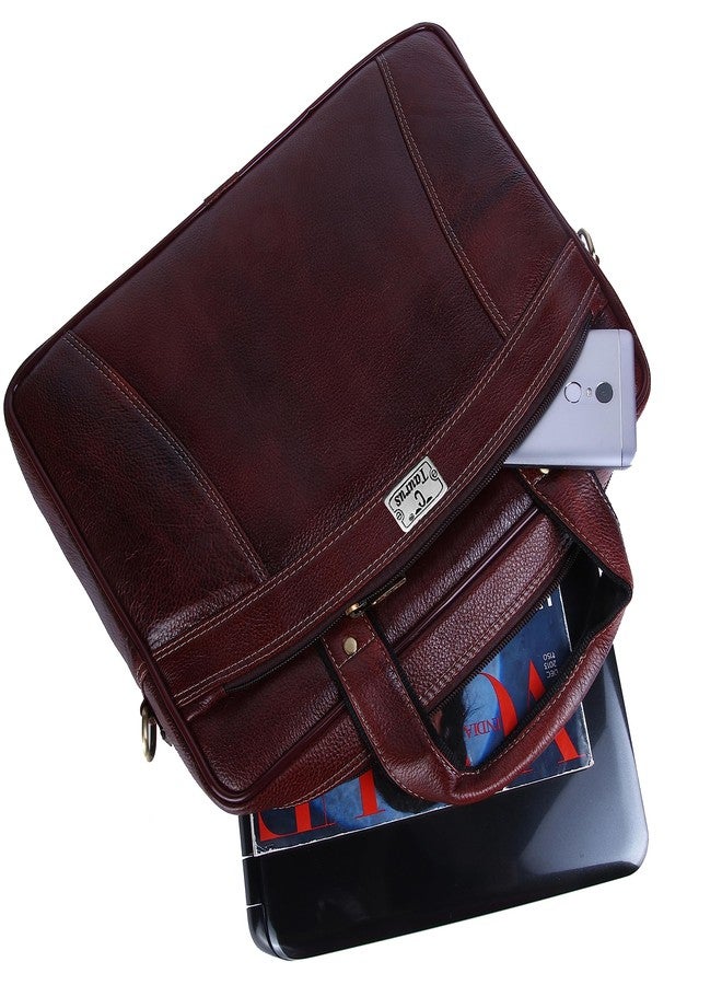 TAURUS Genuine Leather Stlish 15.6 Inch Laptop Messenger Bag - Image 5