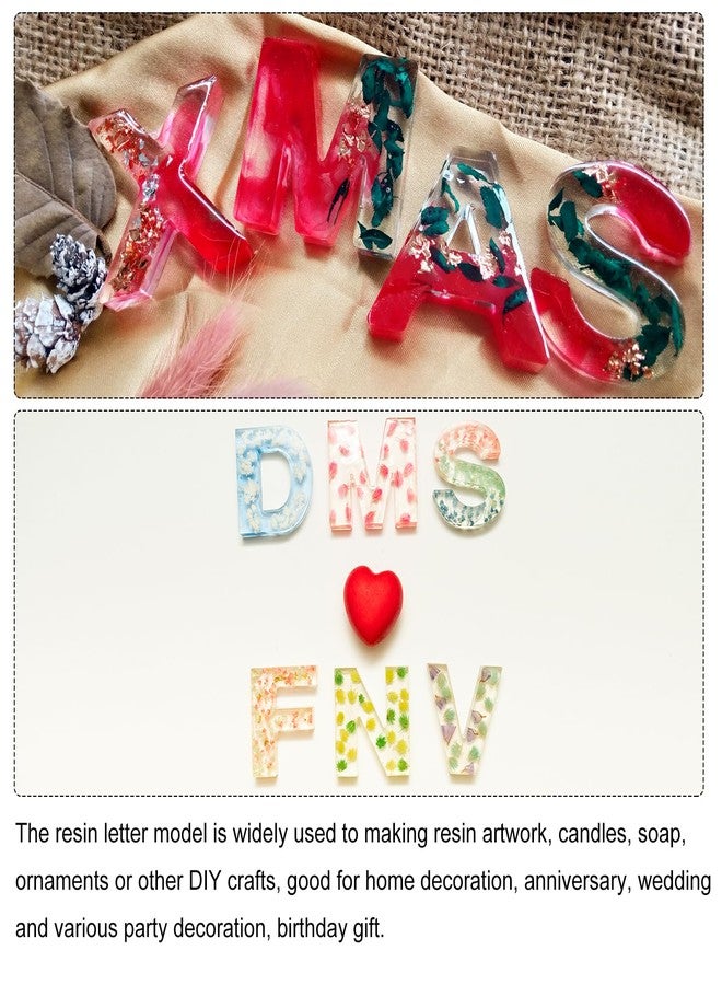 MECCANIXITY 4 Inch Large 3D Alphabet Letter Mold, Silicone Resin Letter Mold for Epoxy Resin Art DIY Crafts Decoration U Yellow - Image 4