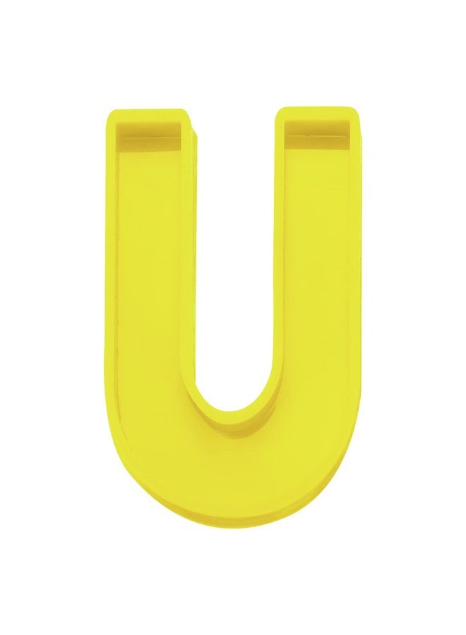 MECCANIXITY 4 Inch Large 3D Alphabet Letter Mold, Silicone Resin Letter Mold for Epoxy Resin Art DIY Crafts Decoration U Yellow - Image 1