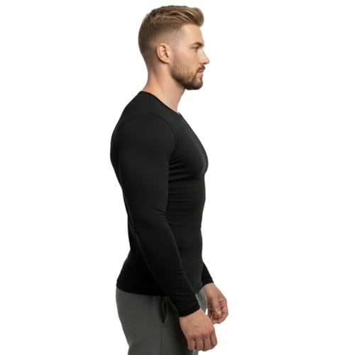 NEVER LOSE Compression Swimming Tshirt Full Sleevs for Men (X-Large, Black) - Image 3