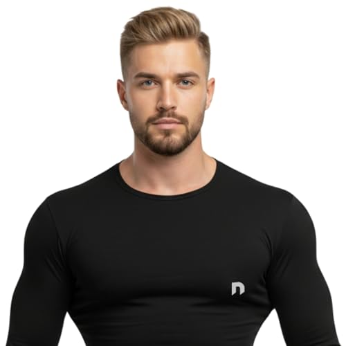 NEVER LOSE Compression Swimming Tshirt Full Sleevs for Men (X-Large, Black) - Image 2