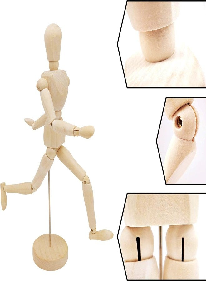 Haniforever 2-Pack 12" Art Drawing Hand Model,8" Artist Wooden Mannequin Figure Human People Dolls Manikin Supplies Stop Motion Figure Kit,Wooden Tools Posable Figure for Drawing,Painting,Sketching - Image 3