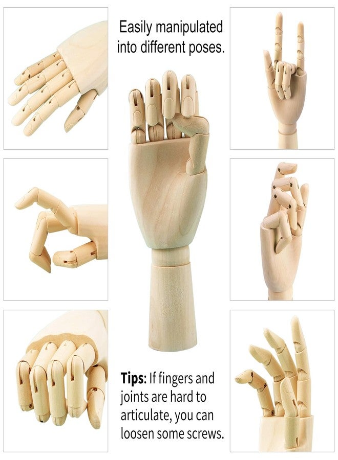 Haniforever 2-Pack 12" Art Drawing Hand Model,8" Artist Wooden Mannequin Figure Human People Dolls Manikin Supplies Stop Motion Figure Kit,Wooden Tools Posable Figure for Drawing,Painting,Sketching - Image 2