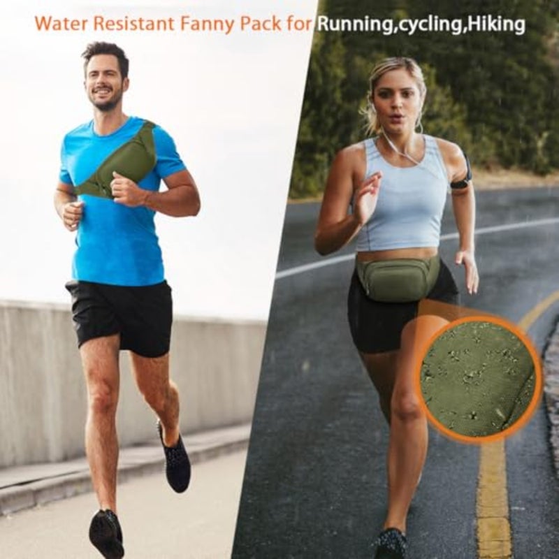 Large Fanny Pack for Women Men - Waist bag with 3-Zipper Pockets, Gifts for Enjoy Sports Traveling Workout Casual Hands-Free crossbody bags Fits MAX 7.9'' iPad and 6.6'' Phone - Image 3