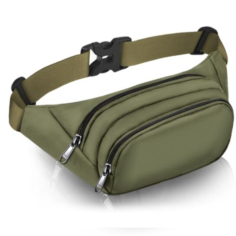 Large Fanny Pack for Women Men - Waist bag with 3-Zipper Pockets, Gifts for Enjoy Sports Traveling Workout Casual Hands-Free crossbody bags Fits MAX 7.9'' iPad and 6.6'' Phone - Image 1