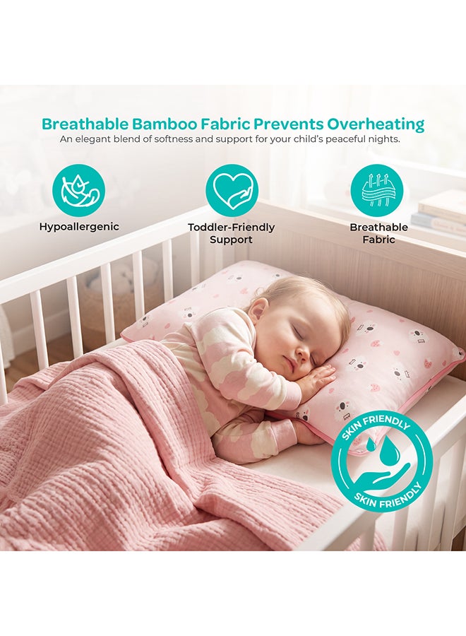 مون Butter Cotton Toddler Pillow - Bamboo Fibre Kids Pillow with Removable Cotton Pillowcase -Koala - Image 3