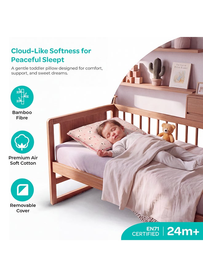 مون Butter Cotton Toddler Pillow - Bamboo Fibre Kids Pillow with Removable Cotton Pillowcase -Koala - Image 2