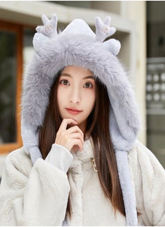 ZCM-HAPPY Beautiful Soft Cozy Winter Hat for Women with Plush Velvet and Cute Deer Ears  - Image 2