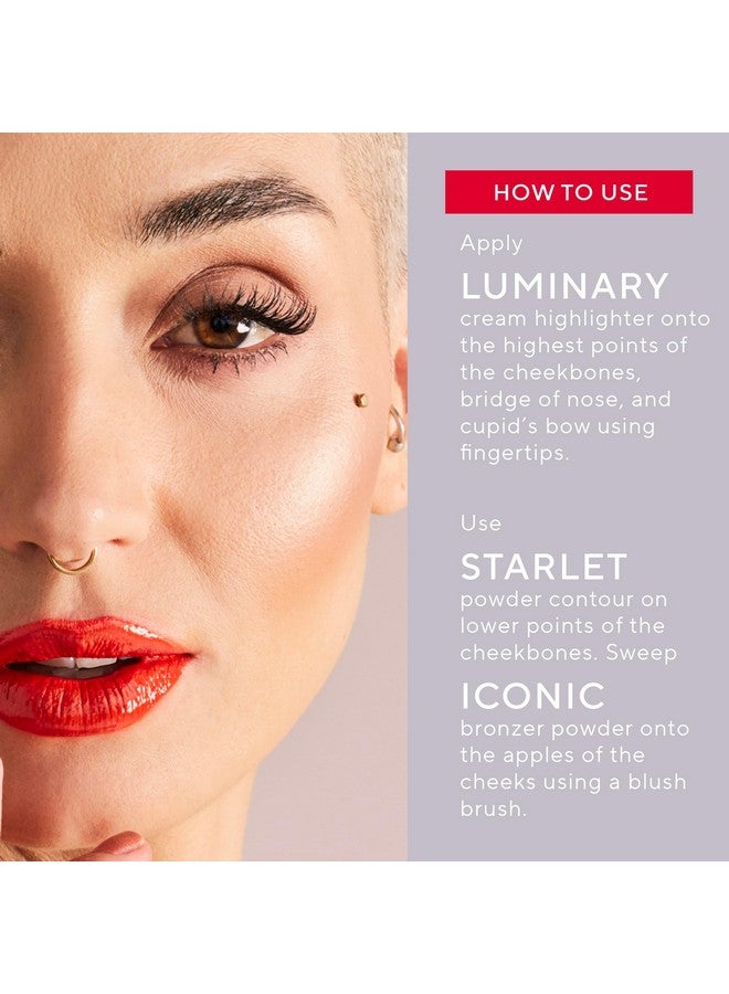 Mirabella Powder Contour Palette With Bronzer & Cream Highlighter Set Megastar Pro Face Triolightweight & Buildable Color Contouring Makeupparabenfree Glutenfree Talcfree & Crueltyfree - Image 3