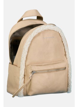 French Connection Women Snowman Sherpa Backpack 31 H x 25 L x 13 W cm, Beige  - Image 3