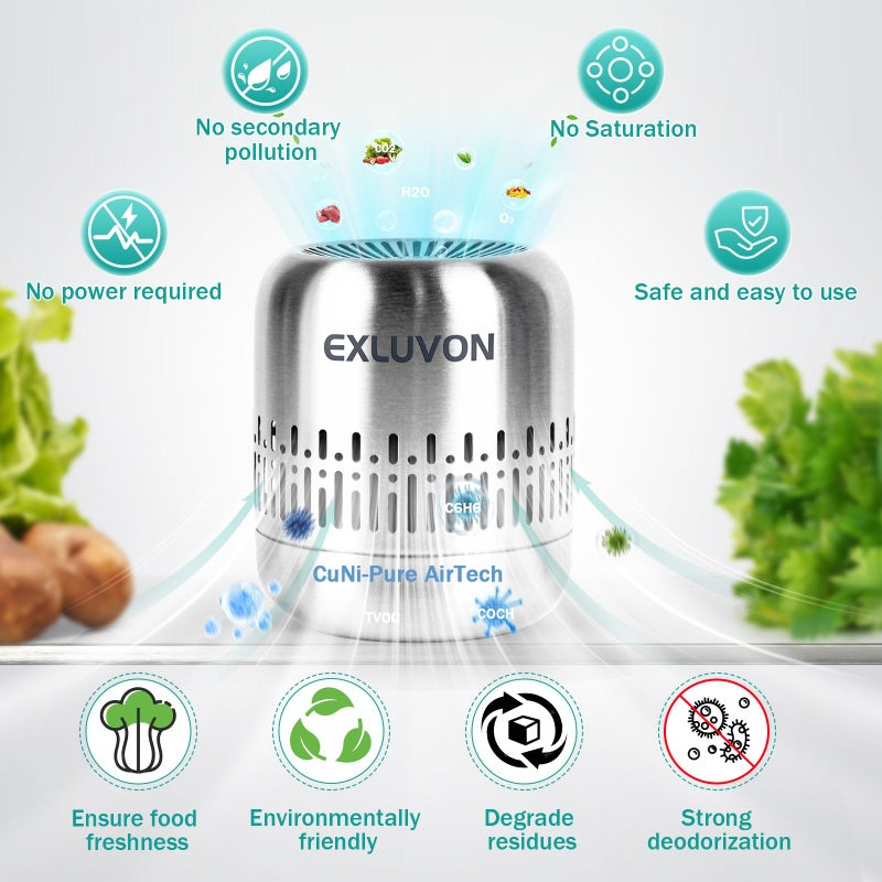 Exluvon Refrigerator Deodorizer,Lasts for 10 Years Fridge Deodorizer Kitchen Gadgets Charcoal Air Purifier Odor Eliminator for Fridge & Freezer, Room,RV and New Home,More Effective Than Baking Soda - Image 4