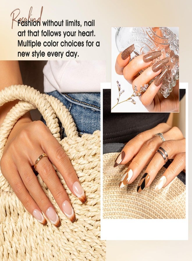 ROSALIND Nude Brown Gel Nail Polish Set, 12 Colors White Nude Brown Gel Polish Soak Off Classic Gel Polish Set for Nail Art Gift - Image 3