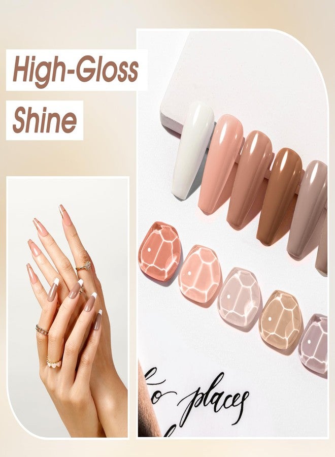 ROSALIND Nude Brown Gel Nail Polish Set, 12 Colors White Nude Brown Gel Polish Soak Off Classic Gel Polish Set for Nail Art Gift - Image 4