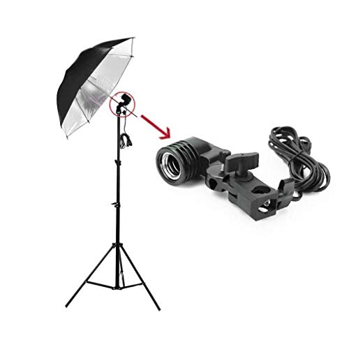 SHOPEE Photography Photo Light Lamp Bulb Single Holder E27 Socket Bracket Studio EU Plug, Black, Pack of 1 - Image 2