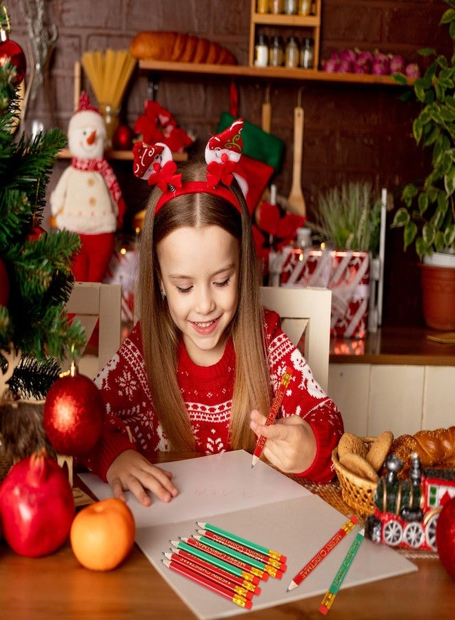 Whaline 50Pcs Christmas Short Pencils with Erasers Gold Foil Merry Christmas Wood Writing Pencil Red Green Holiday Golf Half Pencil for Xmas Winter Stationery Party Favors, 2 Styles - Image 4
