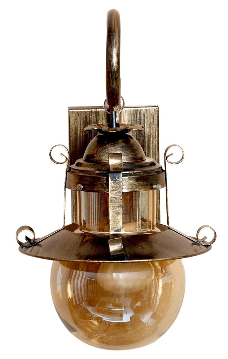 SVDK Golden Antique Style Metal and Glass Wall Light Lamp Pack of 2 Bulb Not Included - Image 2