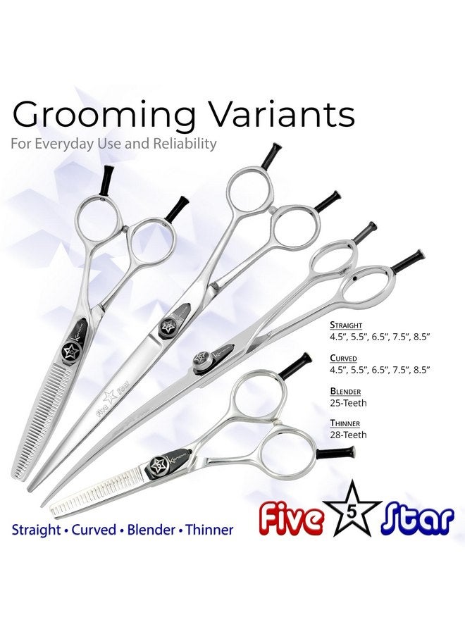 Kenchii Five Star Even Handle Dog Grooming Shears (6.5" Straight) - Image 2