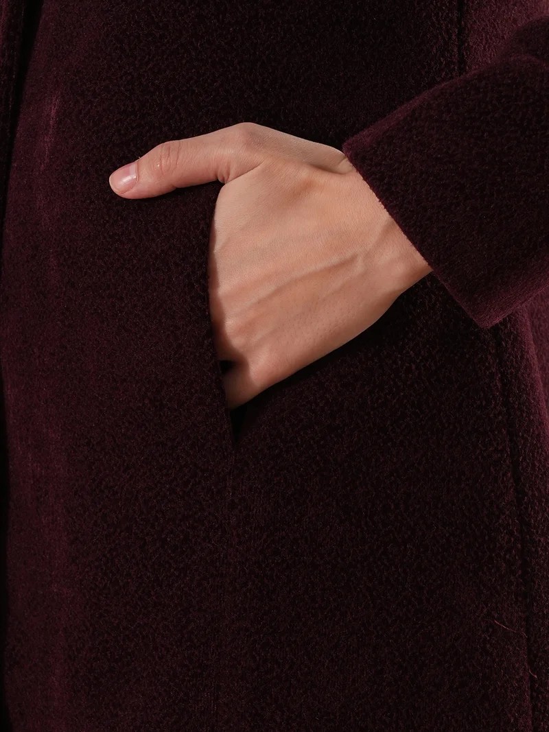 جلو باص Women Tailored Fit Single-Breasted Winter Wear Overcoat