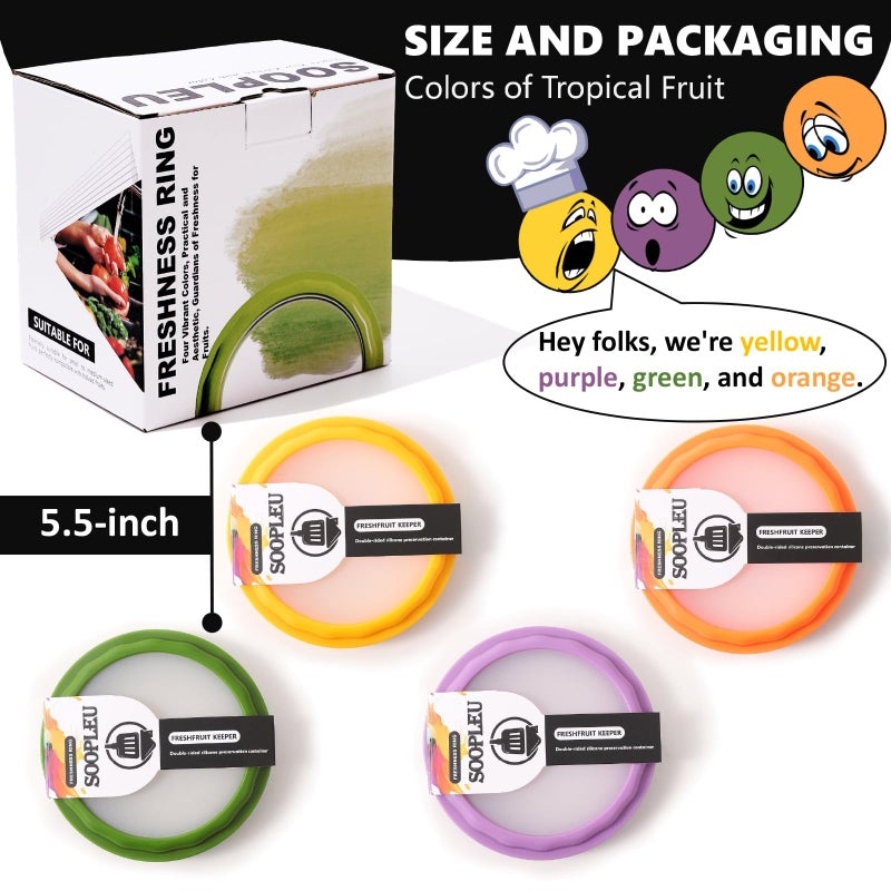 SOOPLEU Avocado Saver 4-Pack: Fresh-Lock Containers for Tomatoes, Onions & Lemons | Reusable Fridge Storage | Ideal for Garlic, Potatoes & Produce Preservation - Image 4