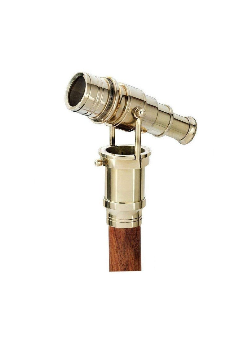 Royal Nautical Royal Nautical Beautifully Handmade Nautical Antique Brass Foldable Walking Stick Hidden Telescope CollectibleVintage Collection Marine Prop 