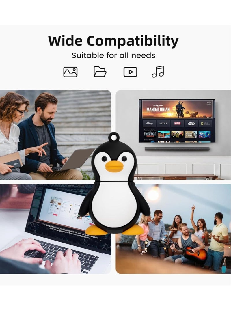 Penguin Model USB Drive, Compact And Sturdy USB Flash Drive, Shock And Dust Resistance Thumb Drive, Portable Fast Data Transmission Memory Stick For Laptop Computer, (1pc, 64GB) - Image 4
