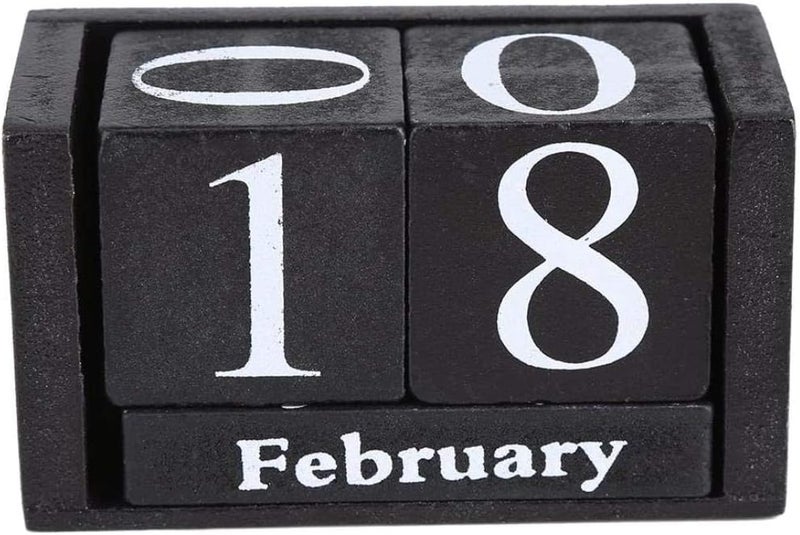 woobles Calendar Block, Vintage Wooden Block Calendar Desk Accessory, Rustic Wooden Cubes Calendar Home Office Decoration (3.7 * 2.04 * 1.61in) - Image 5