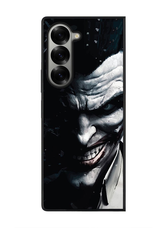 Stylizedd Rugged Black edge case for Samsung Galaxy Z Fold6, Slim fit Soft Case Flexible Rubber Edges Anti Drop TPU Gel Thin Cover -  Arkham Joker - Image 1