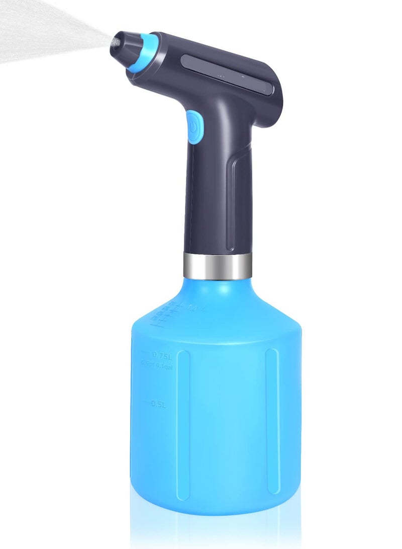 SYOSI Electric Spray Bottle Watering Can for Indoor Outdoor Plants, Automatic Mister Garden Sprayer with Adjustable Spout, Atomizer Water Can for Hair, House Flower, Home Cleaning (1L Blue) - Image 1