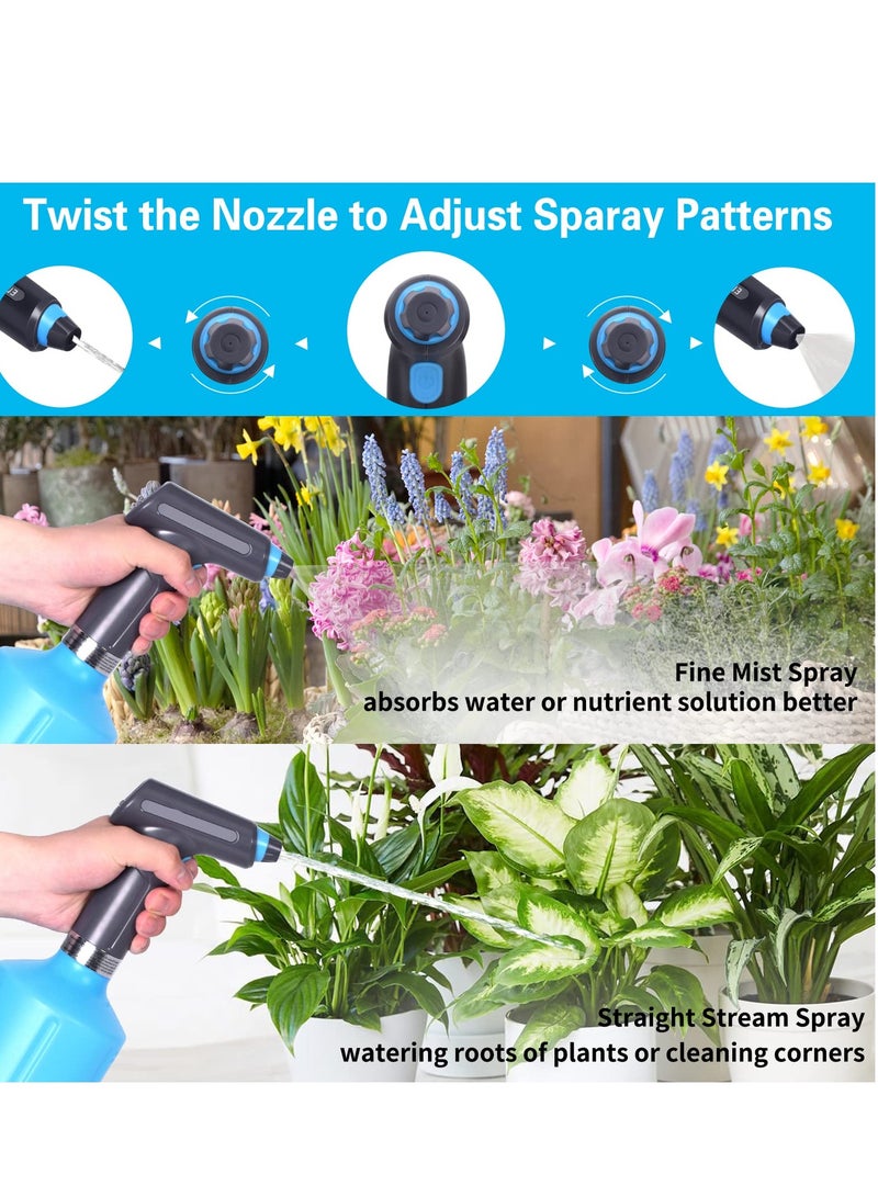 SYOSI Electric Spray Bottle Watering Can for Indoor Outdoor Plants, Automatic Mister Garden Sprayer with Adjustable Spout, Atomizer Water Can for Hair, House Flower, Home Cleaning (1L Blue) - Image 3