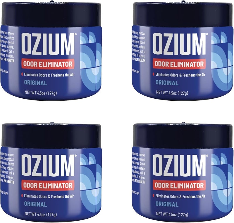 Ozium 4.5 Oz. Odor Eliminating Gel for Homes, Cars, Offices and More, Original, 4 Pack - Image 1