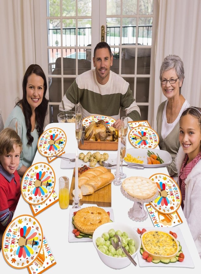Oitnlaughter 50Pcs Thanksgiving Paper Oval Plates Large 11inch Turkey Plates and Napkins for Fall Party Decorations Disposable Give Thanks Dish Tray Platters for Thanksgiving Autumn Harvest Party Supplies - Image 5