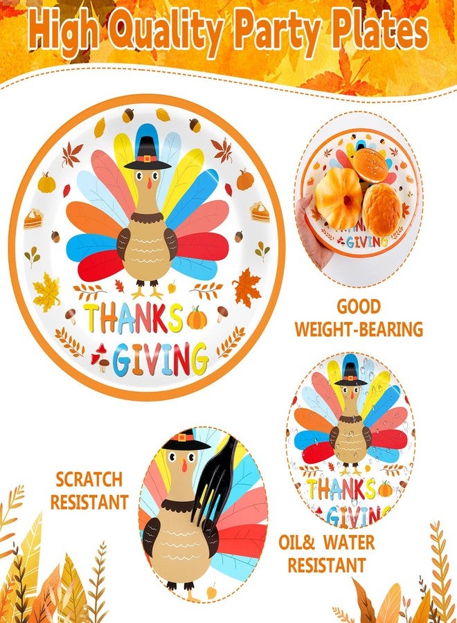 Oitnlaughter 50Pcs Thanksgiving Paper Oval Plates Large 11inch Turkey Plates and Napkins for Fall Party Decorations Disposable Give Thanks Dish Tray Platters for Thanksgiving Autumn Harvest Party Supplies - Image 3