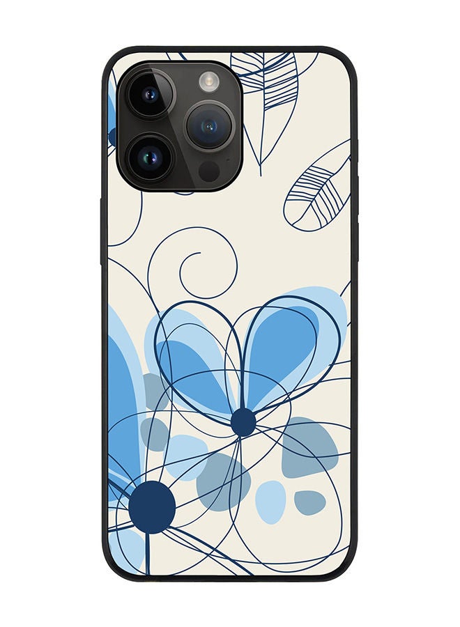 Stylizedd Rugged Black edge case for Apple iPhone 14 Pro Max Slim fit Soft Case Flexible Rubber Edges Anti Drop TPU Gel Thin Cover - Daisy Lines - Image 1